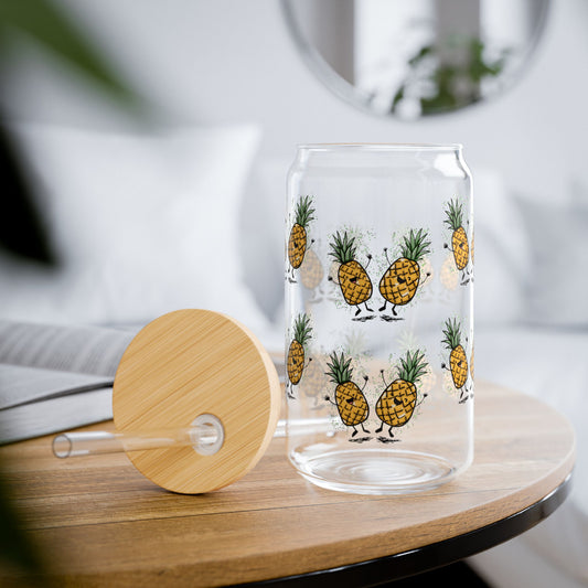 Dancing Pineapples - Sipper Glass, 16oz